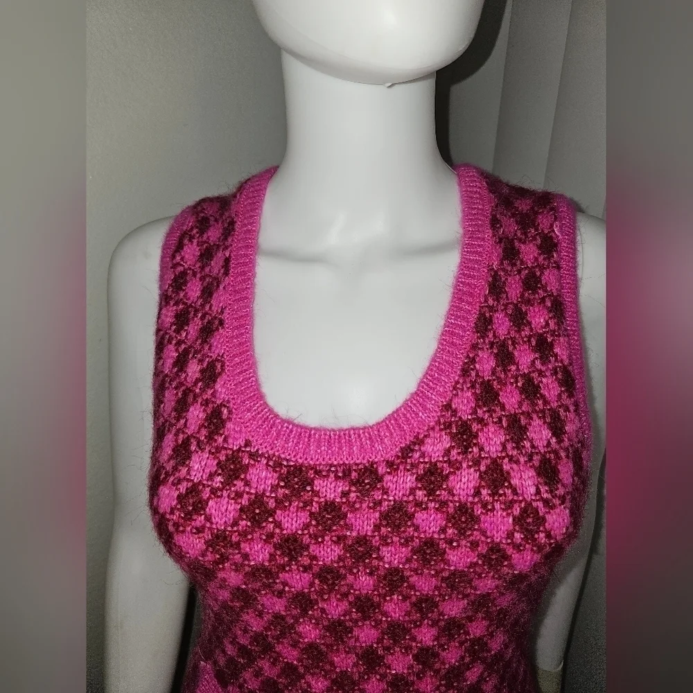 Zara Bloggers Favorite Knit Checkered Sweater Dress, NWT Sz Small